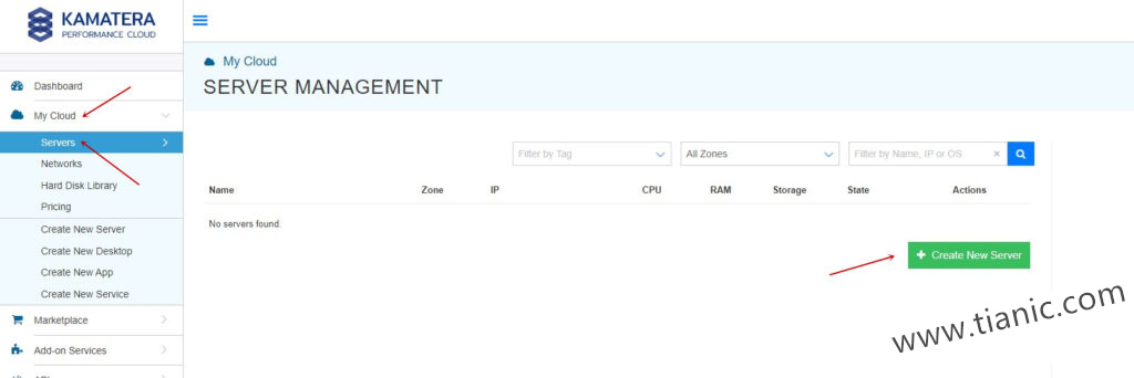 登陆Kamatera服务器账户，开始创建Windows服务器