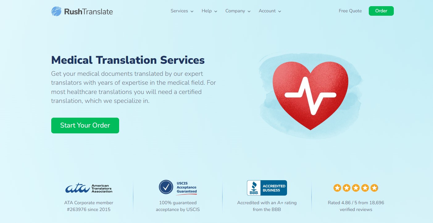 RushTranslate在线翻译公司翻译医学医疗相关文件